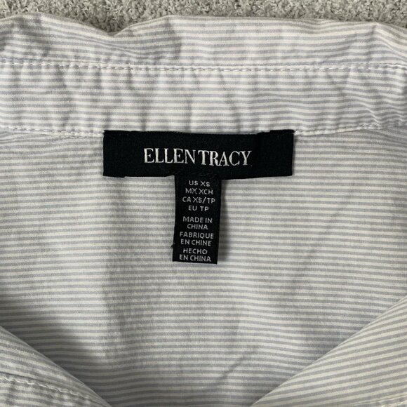 Ms. Ellen Tracy Striped Long-Sleeve Button-Down Shirt - Picture 7 of 8